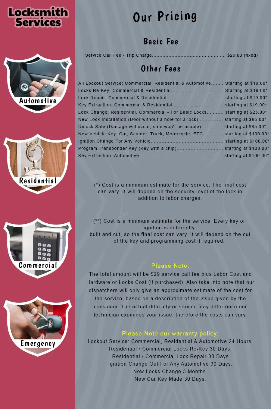 Seattle Pro Locksmith Seattle, WA 206-408-8178 - Pricelist-14